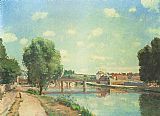 Camille Pissarro The Railway Bridge at Pontoise painting